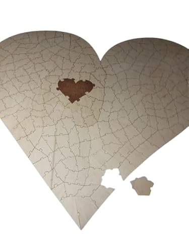 Personalized Borderless Heart Puzzle Guest Book
