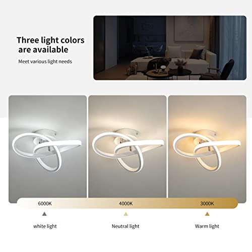 Lámpara de techo LED redonda de 18W Minfair y luz blanca de 4500K 6