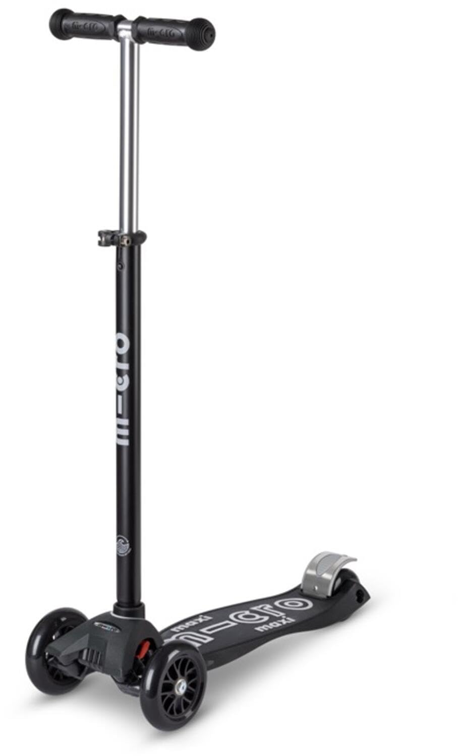 Micro Mobility Maxi Micro Deluxe Eco Black Roller dla dzieci od 5 lat, kolor: czarny, wyprodukowany z materiałów pochodzących z recyklingu i ekologicznych, MMD159