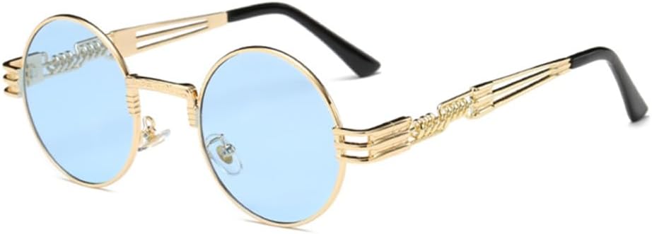 Round Steampunk Sunglasses Men Women Metal Glasses Vintage Sunglasses UV400 Eyewear