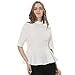 Womens Summer Clergy Shirt Tab Collar Half Sleeve Ruffle Blouse Top White