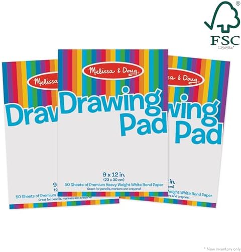 Melissa & Doug Drawing Paper Pad (23 x 30.5 cm) | 50 Sheets | 3 Pack | Kids Drawing Paper Pad, Coloring Art Pads For Kids, Toddler Sketch Pads For Ages 3+ 6 41d5kBpmsbL. AC