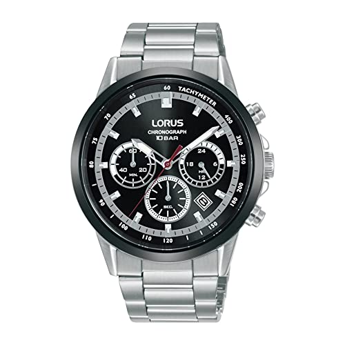 Montre Lorus chronographe quartz RT397JX9 bracelet acier homme noir