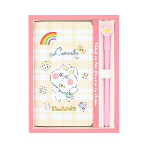 Carnet de notes lapin et stylo cadeau pour anniversaire et Noël