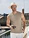 COOFANDY Men's Casual Tank Top Vest Sleeveless T Shirt Knit Muscle Tank Shirts Khaki