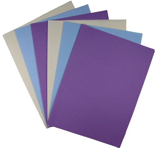 Image of KCS 4 /6 pc of 12 inch x 18 inch(30cmx45cm) 18CT Counted Cotton Aida Cloth Cross Stitch Fabric (6 pc,Cream+Light Blue+Lavender)