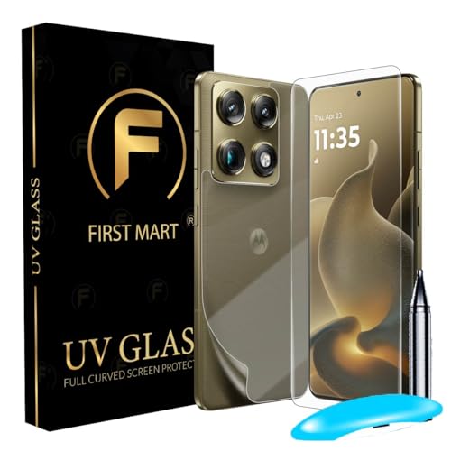 Image of FIRST MART Front & Back Tempered Glass for Motorola Signature With Installation Kit | Edge to Edge Coverage | Militry-Grade Screen Guard & Back Nano Membrane | Clear