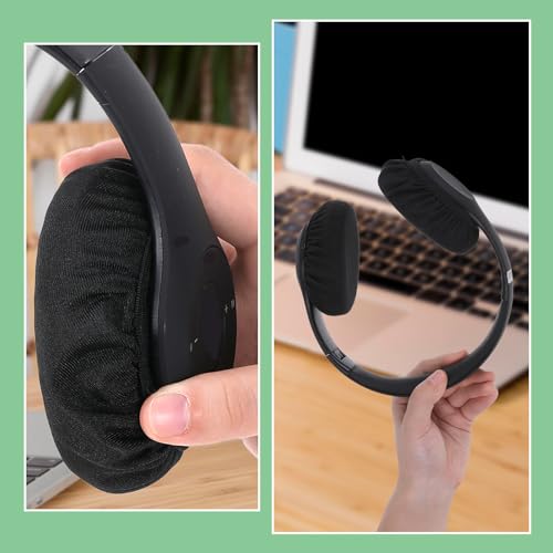 Fundas de tela para auriculares, 3 pares, ajustables de 1.96" a 4.3", lavables, algodón y nailon, protectores para auriculares contra sudor, cubiertas de tela para orejas miniatura 5