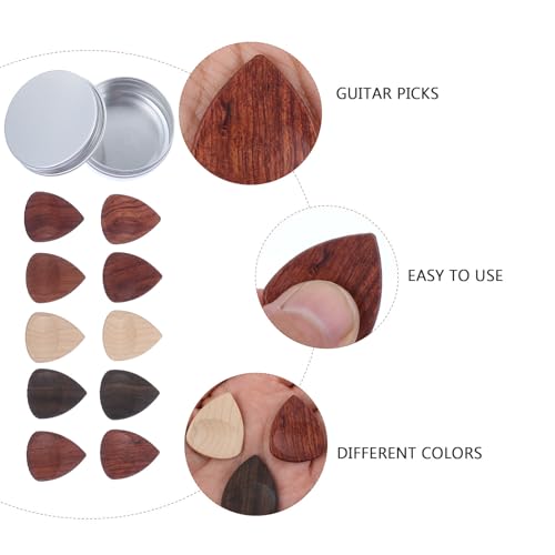 Médiators en bois portables pour guitare acoustique et ukulélé de voyage - 3
