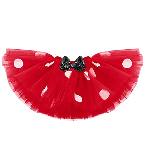 Ibtom Castle Baby Girls One 1St Birthday Outfit Polka Dots Romper Tutu Dress Sequin Bowknot Headband Princess Skirt One Years Old Clothes Set For Kids Summer Fancy Cosplay Costume Black-Red 1T #TOP3