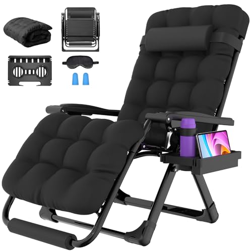 Best Zero Gravity Chair for Sleeping: Comfort and Support Guide 6 Suteck Oversized Zero Gravity Chair, 29In XL Outdoor Recliner Chair w/Removable Cushion&Headrest, Camping Lounge Chair w/Upgraded Lock&Footrest, Reclining Patio Chairs for Indoor Outdoor,500LBS