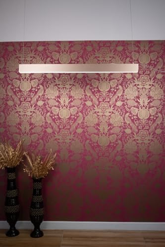 Image of Acco LED Modern 50x80mm Rose Gold Linear LED Light with a Prismatic Diffuser | Decorative Pendant for Workspaces, Offices & Commercial Interiors | 40W | 4000K Neutral White