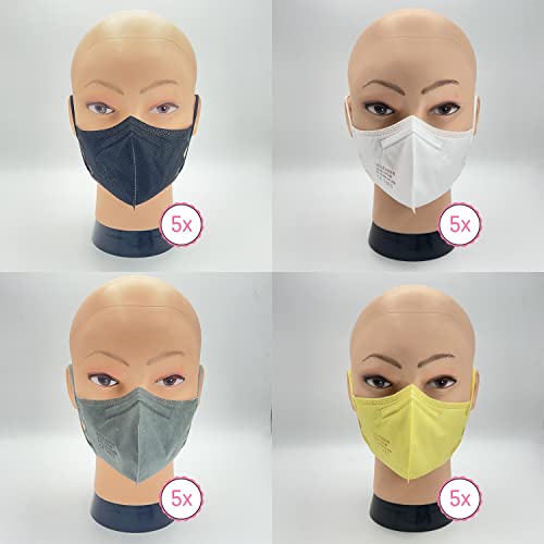 20 FFP2/KN95 Maske CE Zertifiziert Kleine Größe Small, Medizinische Mask mit 4 Lagige Masken ohne Ventil, Staub- und Partikelschutzmaske, Atemschutzmaske mit Hoher BFE-Filtereffizienz≥95|20 Stück