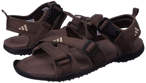 Image of Adidas Men NU GLADI M Synthetic Outdoor Sandal CBLACK /DOVGRY /BLIBLU | HPW45