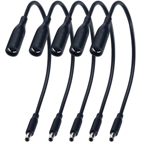 Power Adapter 5 Count 7.4mm Female to 4.5mm Male Tip Adapter Converter Cable for Dell Laptop Power Supply