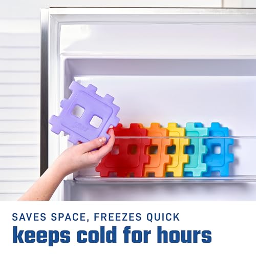 Cool Coolers by Fit & Fresh Kids Puzzle Shaped Lunch Box Ice Packs, Ice Packs for Lunch Bags and Coolers, Lunch Freeze Blocks Reusable, Multicolored, Puzzle, 6PK by Fit & Fresh - Used condition - Image 5