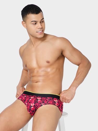 Image of Bummer Men's Printed Micro Modal Briefs Underwear | Ultra Soft & Breathable | Combo Pack of 2