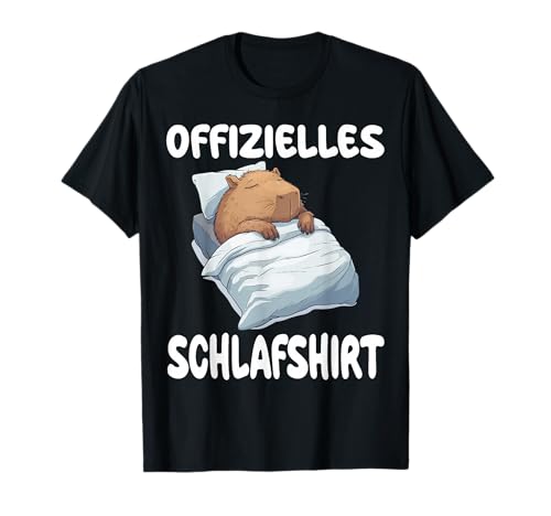 Capybara Wasserschwein Offizielles Schlafshirt Nachthemd T-Shirt