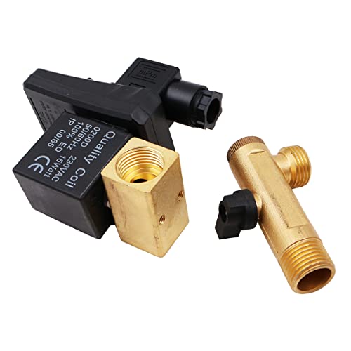 Válvula de drenaje para condensado de compresor de aire split 1/2 con solenoide 220V WANGCL 6