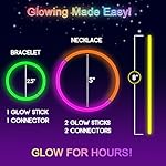 Glow Sticks Bulk Party Pack- Ultra Bright 50pk Glow in the Dark Party Favors, Valentines Decorations, Glow Sticks Party Supplies Glow Necklaces and Glow Bracelets with Connectors - Image 4