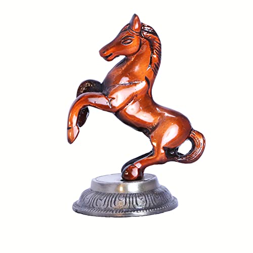 Image of KridayKraft Jumping Horse Metal Statue for Wealth Table Top Figurine for Living Room Bedroom Home Office Animal Decorative Showpiece Feng Shui Vanstu Sculpture for Gift Purpose. (Copper)