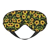 Bella maschera da notte in seta con stampa girasole con cinturino regolabile - mascherina per gli occhi morbida in seta, per bloccare le luci, per dormire dolcemente, viaggi, relax, pisolino,