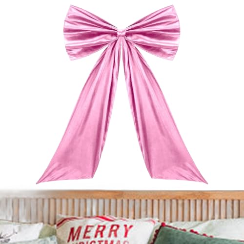 Lazo gigante de Navidad, cinta de satén para decoración de fiesta, decoración gigante de Navidad para puerta delantera, para pared, puerta, porche, corona, valla al aire libre, sala de estar