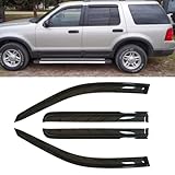 Wensdy 4pcs Side Window Wind Deflectors,Outside Mount Shade Sun rain Guards,Dark Smoke Visors for 2002-2010 Ford Explorer & Mercury Mountaineer, 2003-2005 Lincoln Aviator 94819