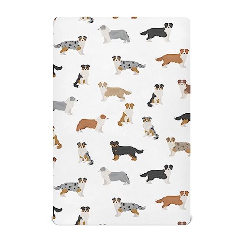 Crib Sheets for Boys & Girls Australian Shepherd, 52x28x9 in
