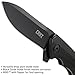 CRKT Caligo Folding Pocket Knife: Plain Edge Folder with Liner Lock, Everyday Carry Folded Knife with Flipper Opening, and Black Oxide Blade Finish 6215