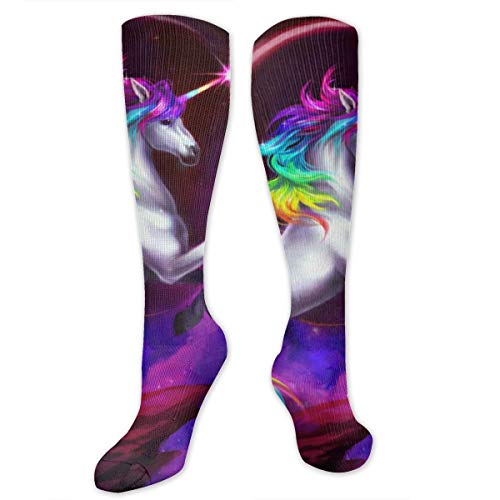 Color Rainbow Unicorn Socks For Men & Women Funny Crazy Running Athletic Travel Sports Over The Calf Socks #TOP1