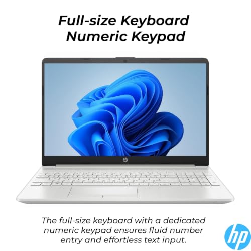 Image of HP 15.6 inch Business & Student Laptop, 16GB RAM, 512GB SSD, Microsoft 365, AMD High Performance Processor, Thin & Lightweight, Mouse & Sleeve Included, Natural Silver