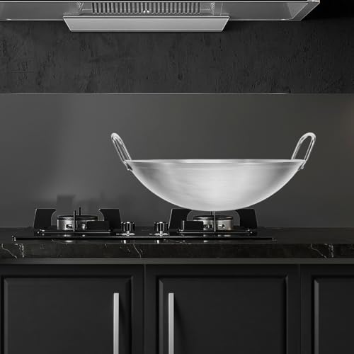 Wok de acero inoxidable con fondo redondo y asas dobles miniatura 5
