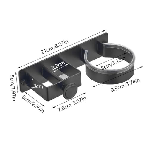twcrvil Suporte de secador de cabelo resistente à corrosão suave, rack de banheiro pode ser instalad