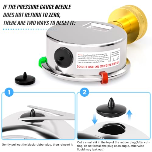 Image of MEANLIN 0~150Psi 3 /4 inch FNPT 2.5 inch FACE DIAL Liquid Filled Pressure Gauge | Stainless Steel Frame WOG Water Oil Air Water Pressure Test Table with Sealing Ring