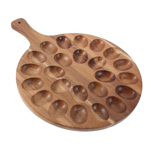 Unomor Wooden Deviled Egg Holder Tray Sturdy and Practical Chicken Egg Storage for Celebrations Unique Design Easy to Clean