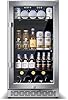 Minorfun 18-inch under-counter beverage refrigerator – 140-Can & 20-Bottle Capacity, Dual-Zone Built-In Beverage Cooler with Glass Door and Quiet Advanced Cooling System
