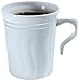 Fineline Settings Coffee 8 oz. | White Rim | Silver Splendor | Pack of 12 Mugs, 8 ounces