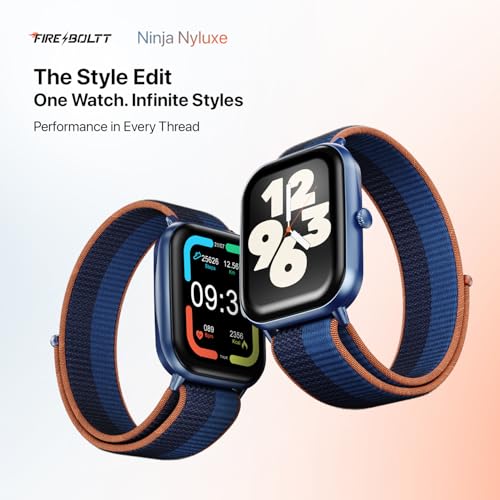 Image of Fire-Boltt Ninja Call Pro Max Nyluxe Smart Watch 2.01 inch Display, Bluetooth Calling, 120+ Sports Modes, Health Suite, Voice Assistance (Midnight Blue)