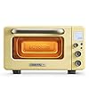 BUYDEEM T103 Countertop Toaster Oven 12QT No Pre Heat Needed 7 Cooking Modes Retro Mini Toaster Oven with Grill Rack and Baking Tray Mellow Yellow