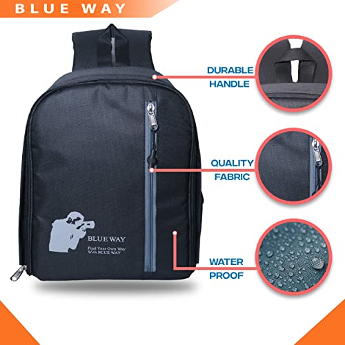 Image of BLUEWAY | Waterproof Camera Bag with Compartment For Accessories | Durable Strong And Lightweight DSLR Bag | Can Carry Case Lens Accessories for All DSLR Cameras | (Black) 24 Liters