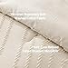 Litanika Oversized King Comforter Set Super King Size 120x120, 3 Pieces Beige Chevron Tufted Solid Bedding Comforter Sets, Fluffy Bed Set