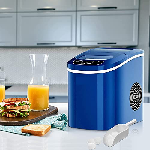 GOPLUS Eiswürfelmaschine, 12kg in 24 Std. Eiswürfelbereiter mit 2 Eiswürfel-Größen & 2,2 Liter Wassertank & Eiswürfelschaufel, Ice Cube Maker Zubereitung in 6-13 Minuten, 24 x 36 x 33 cm (Blau) – Bild 7