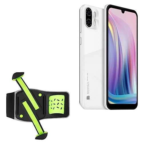 BoxWave Holster Compatible with BLU J6S - FlexSport Armband, Adjustable Armband for Workout and Running - Stark Green