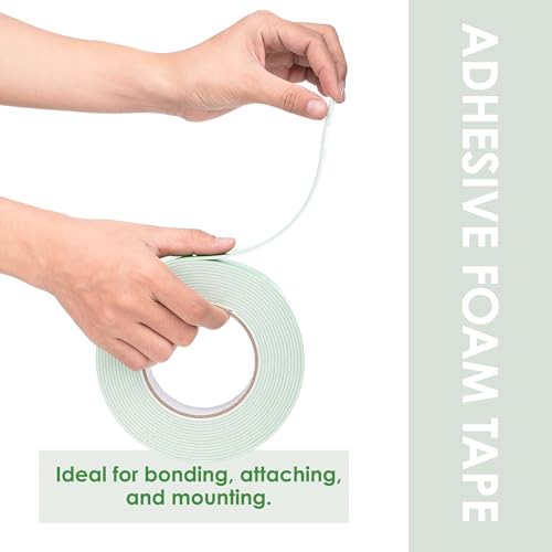 Image of Double Sided Foam Tape, 4016, 0.75 inch x 5 Yards, White, Heavy Duty, Double Coated Polyurethane Foam Tape, Perfect for Indoor Mounting, Bonding, Attaching, Crafting, Card Making Projects