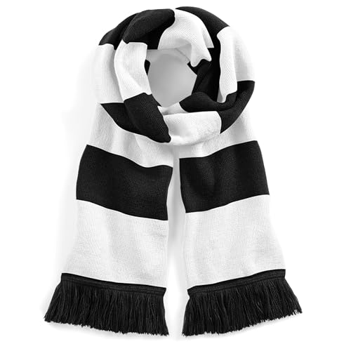 Image of Beechfield Stadium Scarf - Stylish Accessory for Keeping Warm - Black/White