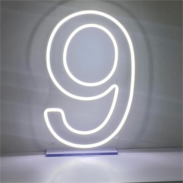 LED Neon Signs Number 9 Birthdays Decor Neon Lights Party USB Plus Battery Case Light up your baby's birthday with our Neon Number Nine Sign (Number 9) by NUOSHANZS - Used condition - US$5.98