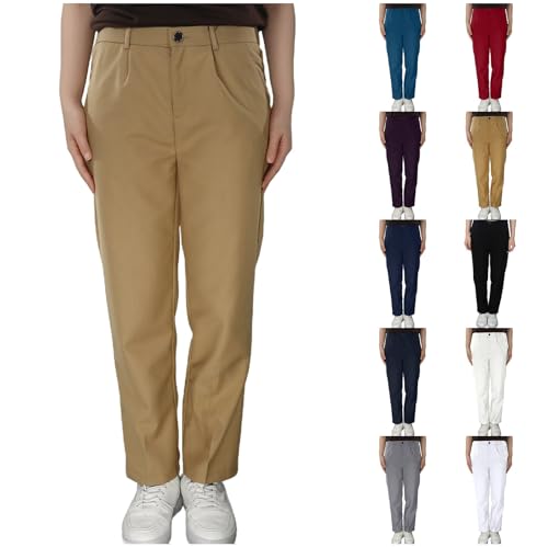 Kid School Uniform Dress Pants Relaxed Fit Stretch School Uniform Pant Chino Pants for Toddler to Youth Boys and Girls