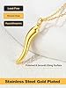 U7 Italian Horn Necklace for Women Men Gold Horn Pendant Stainless Steel Lucky Amulet Chain Cornicello Necklaces Talisman Italy Jewellery #4