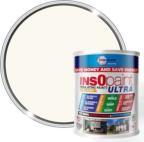 Thermilate InsOpaint ULTRA INSULATION PAINT Advance Energy Saving Paint Keep Room Warm | 5L | Tough Acrylic Emulsion Wall Ceiling Paint (Creamy White 5 Liters)